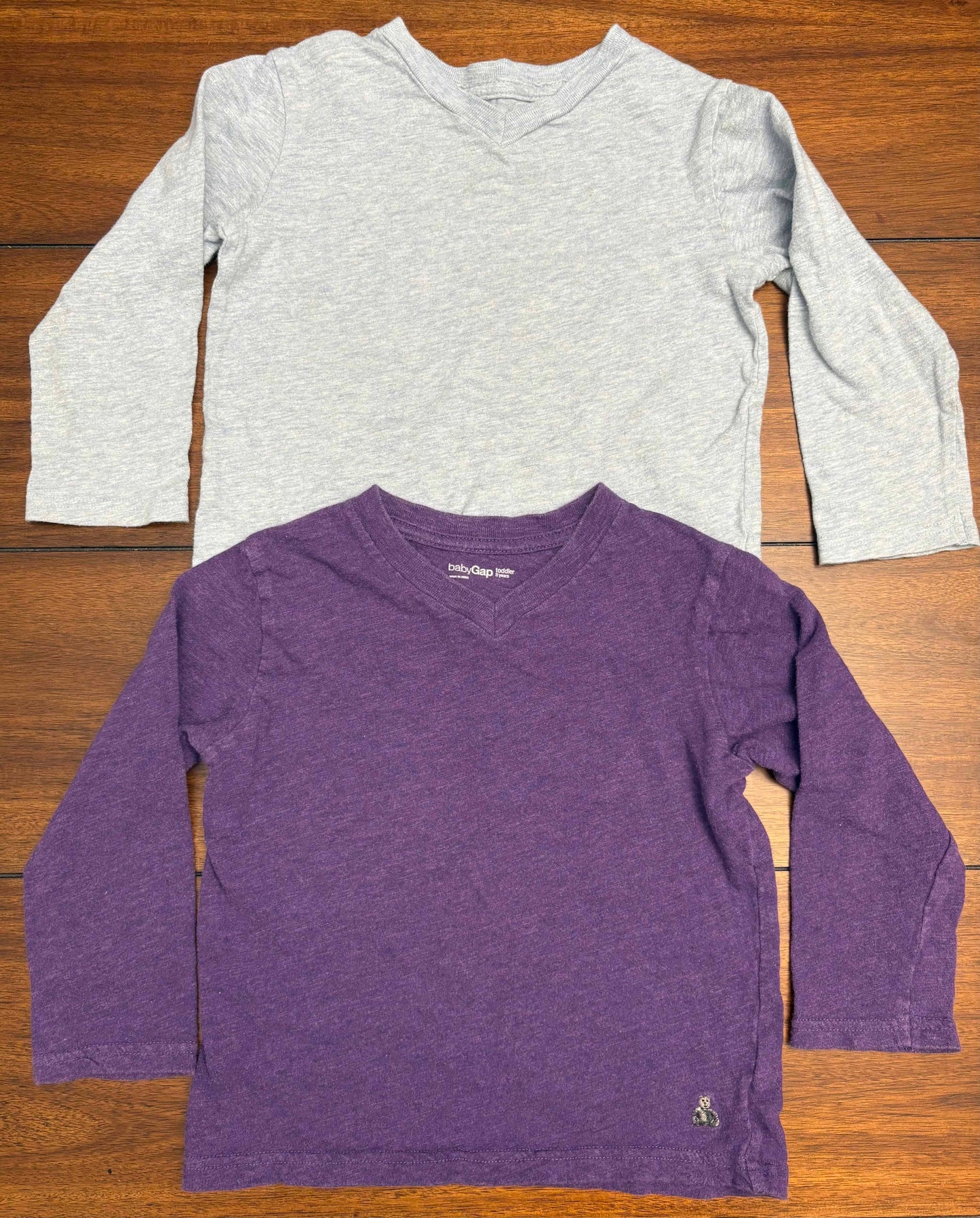 Seller #210 Baby Gap Boys Size 3 Purple & Light Blue V-Neck Long Sleeve Top Bundle