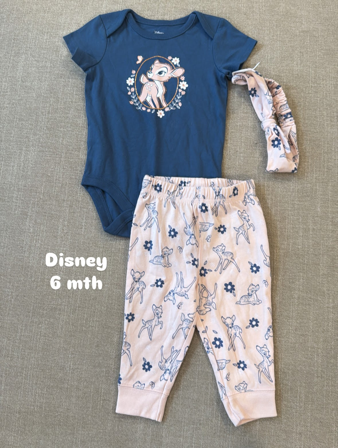 #145 Disney Bambi outfit set Girls 6 mth NWT