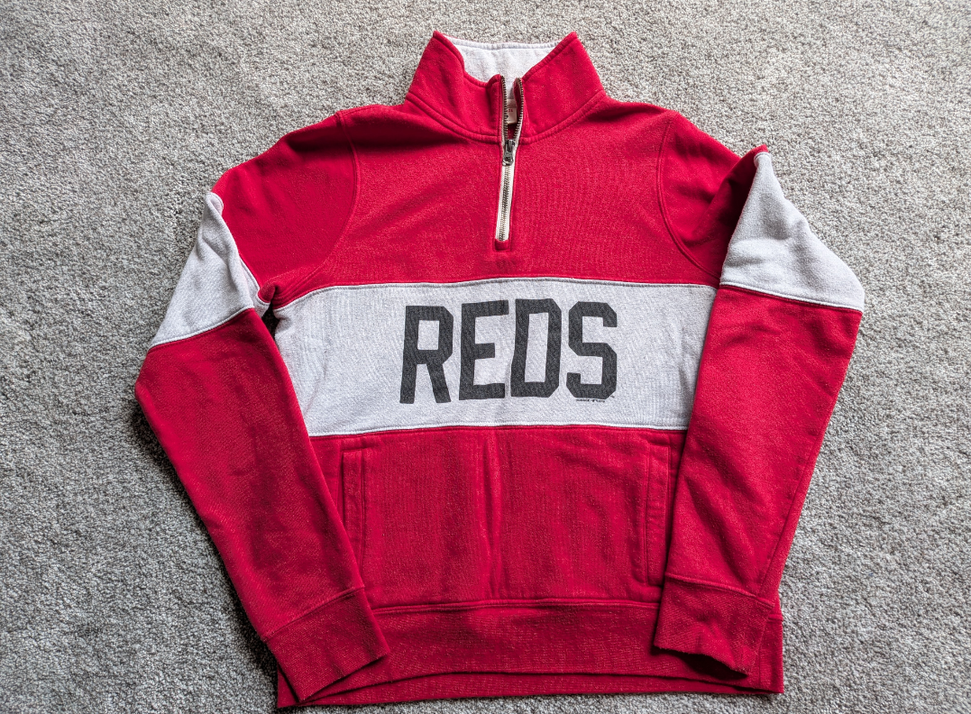 #17 Homage Reds quarter zip pullover, women's size M