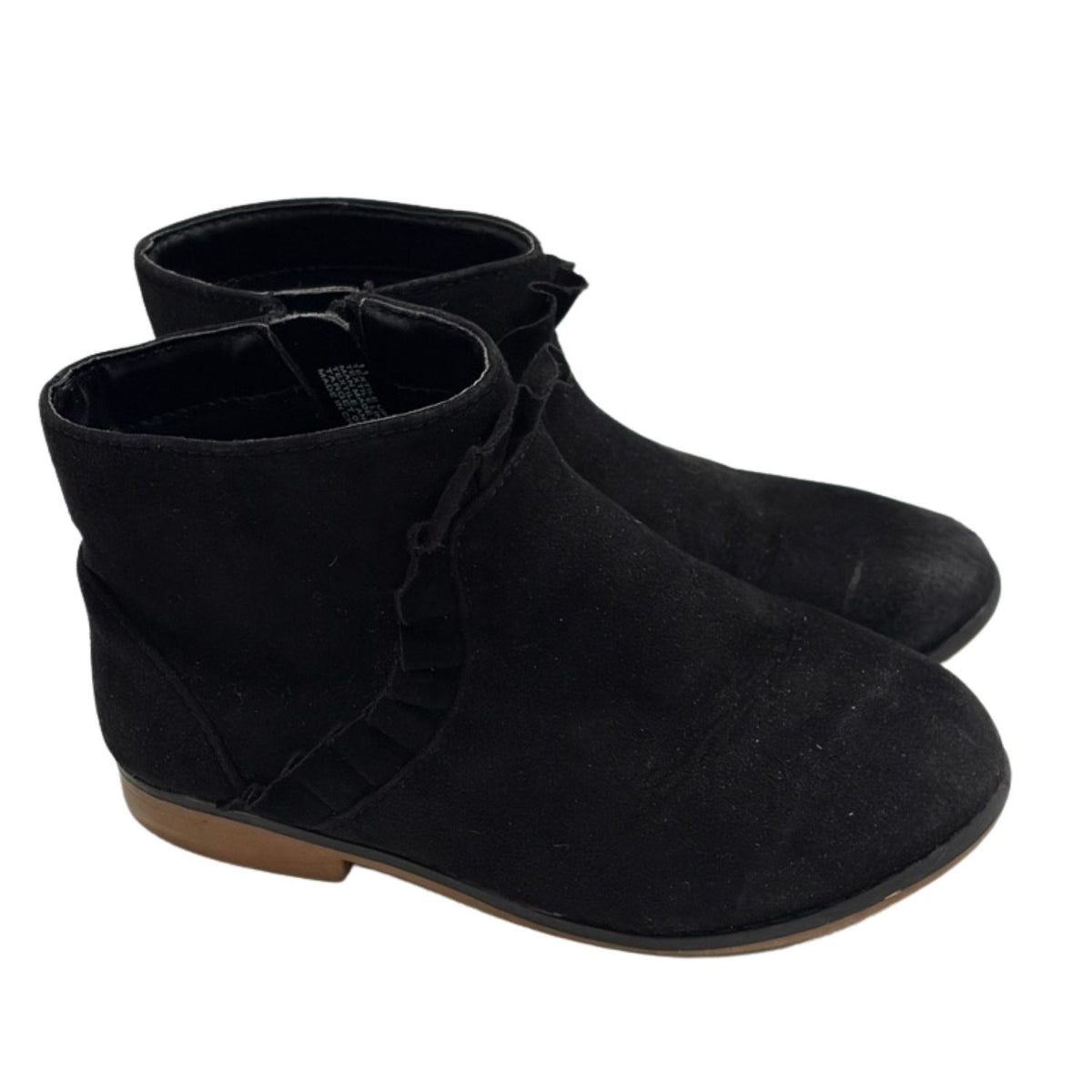 #88 Cat & Jack Black Girls Boots Size 12