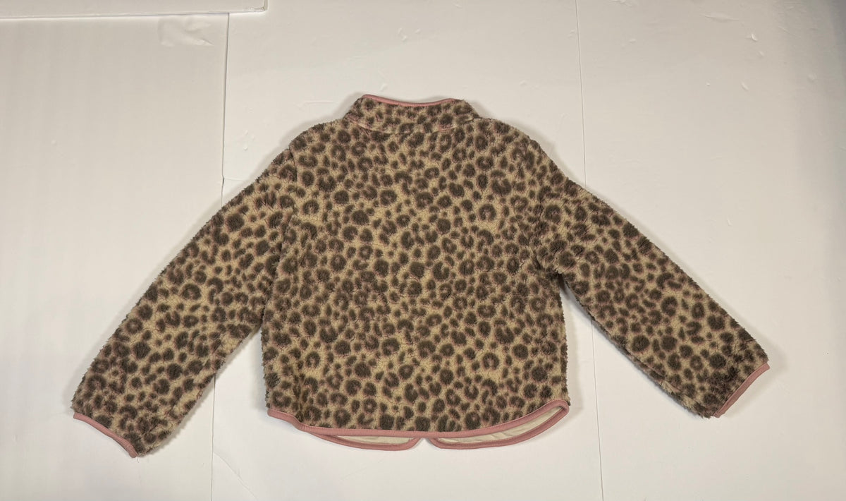 #141 Girls Small 6-7 cat & Jack Pink Leopard Print Fleece Jacket