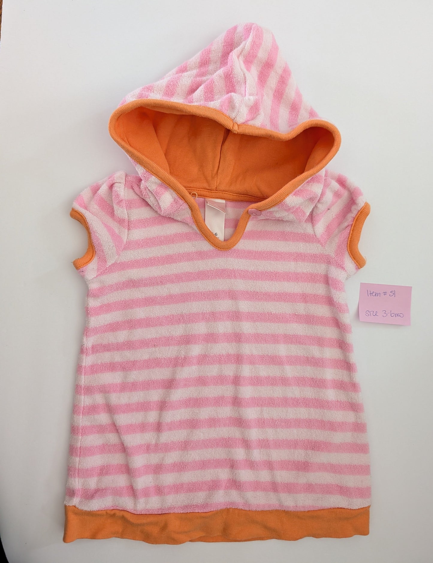 *Reduced* Seller 97, Old Navy Terry Cloth Cover Up, Baby Girl, size 3-6mo (item 51)