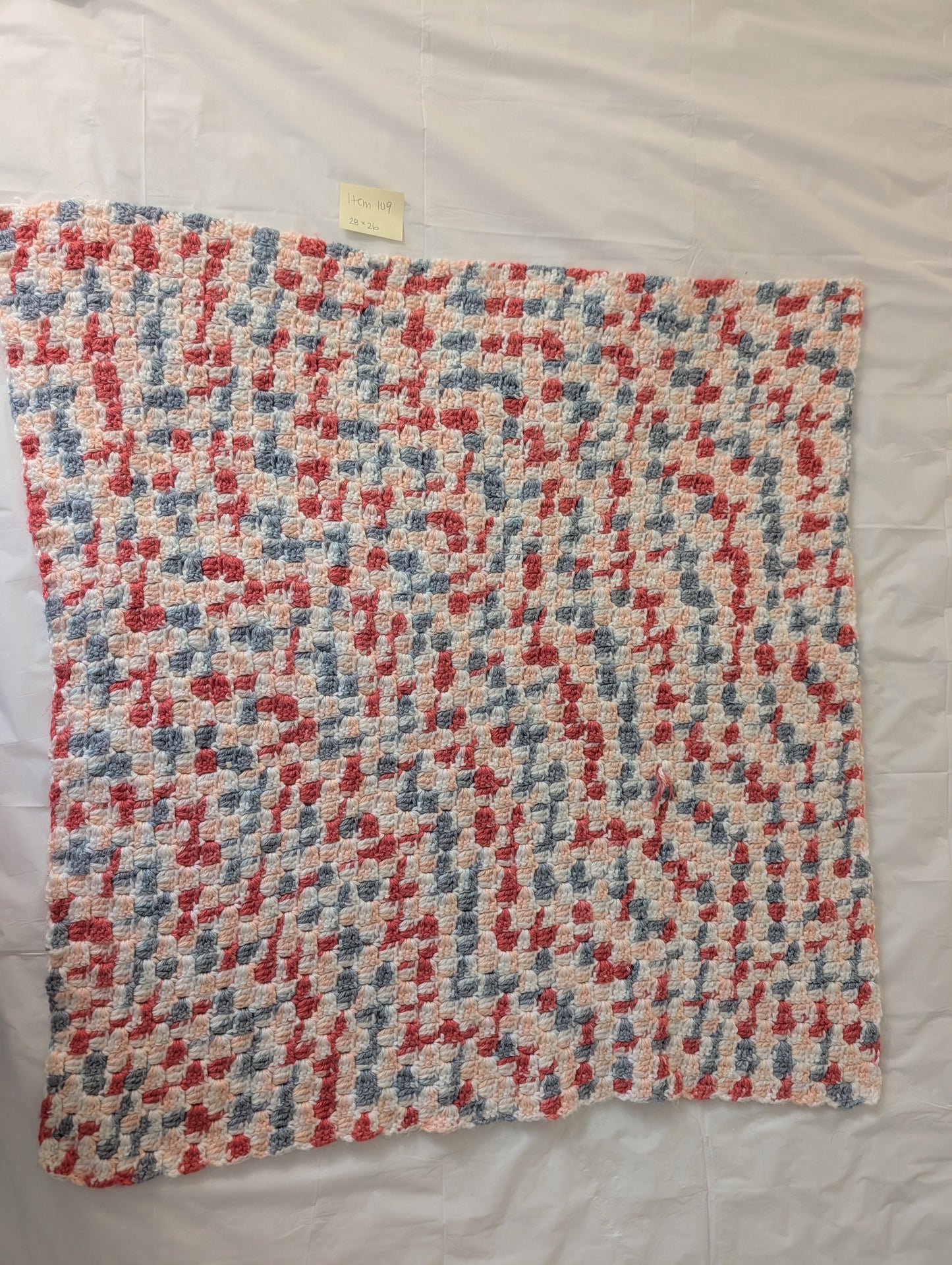 Seller 97, Hand Knit Multicolor Baby Blanket, (item 109)