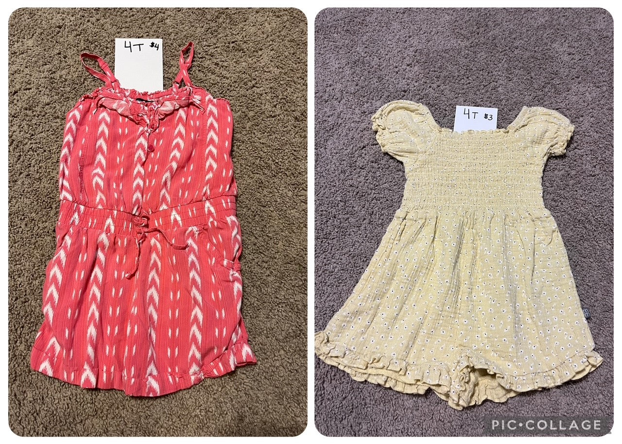 #43 Summer Dresses Girls 4T VGUC
