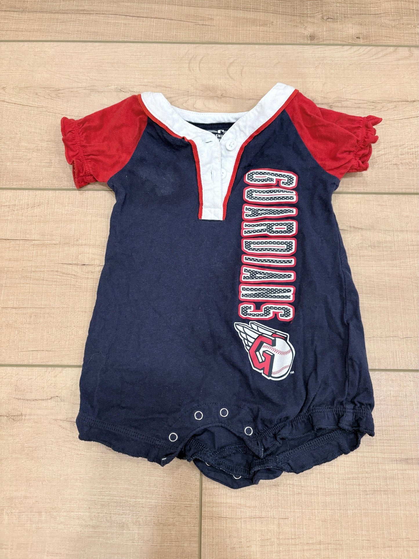 #37 3-6M Girls MLB Licensed Ruffle Guardians Romper