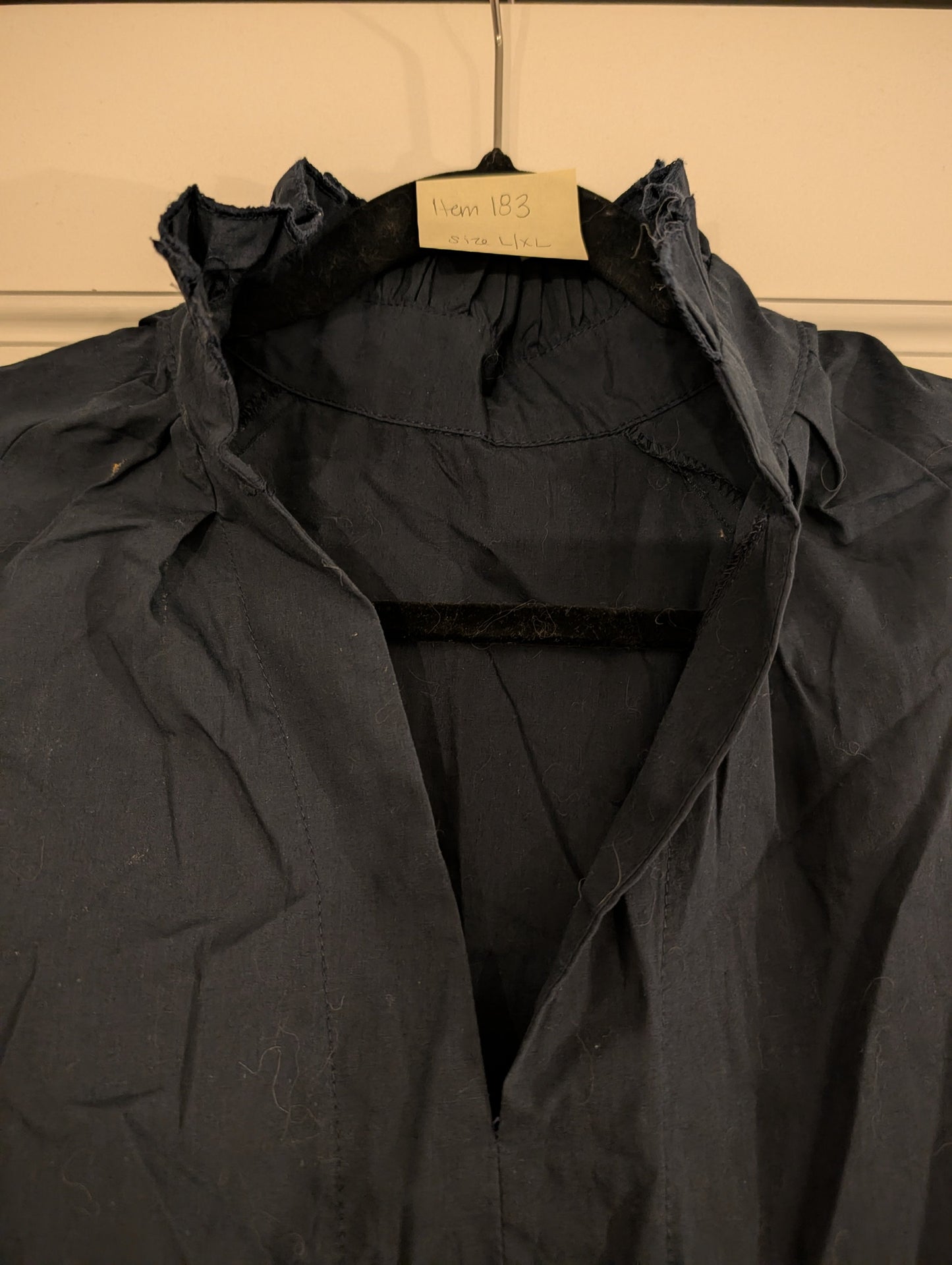 *Reduced* Seller 97, No Brand Navy Mini Dress w/Ruffle collar. Women's size L/XL (item 183)