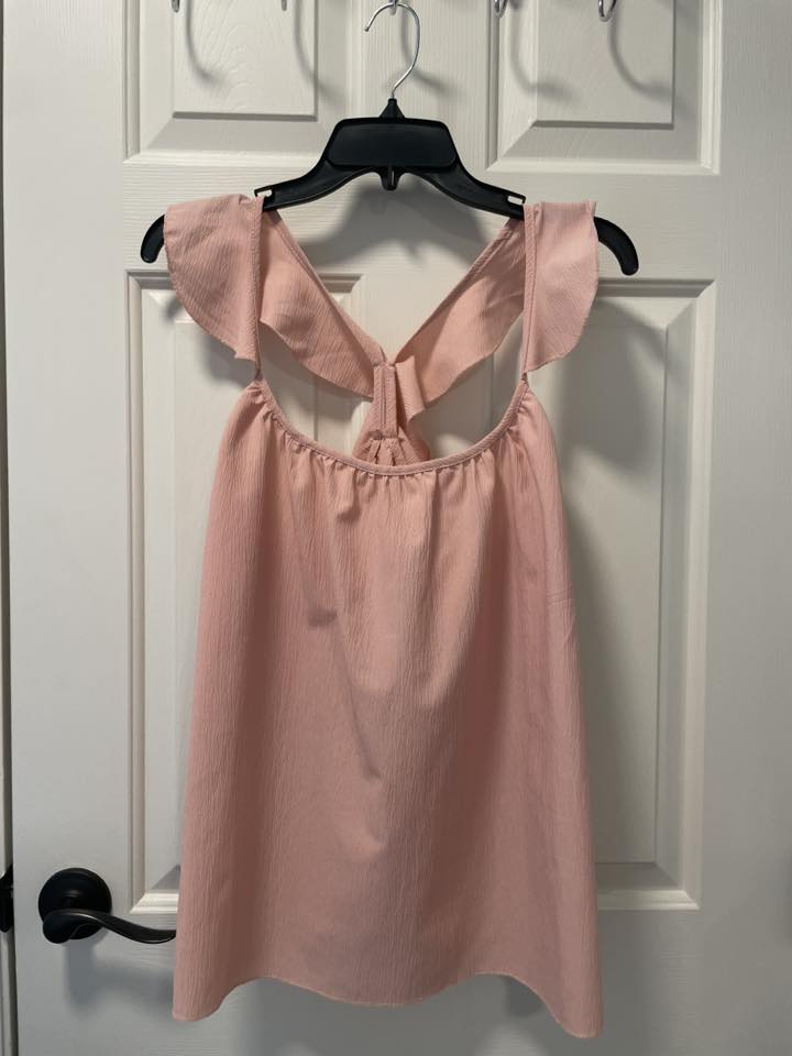 Light Pink Flowy Top w/ X-back Straps Women's Size Small
