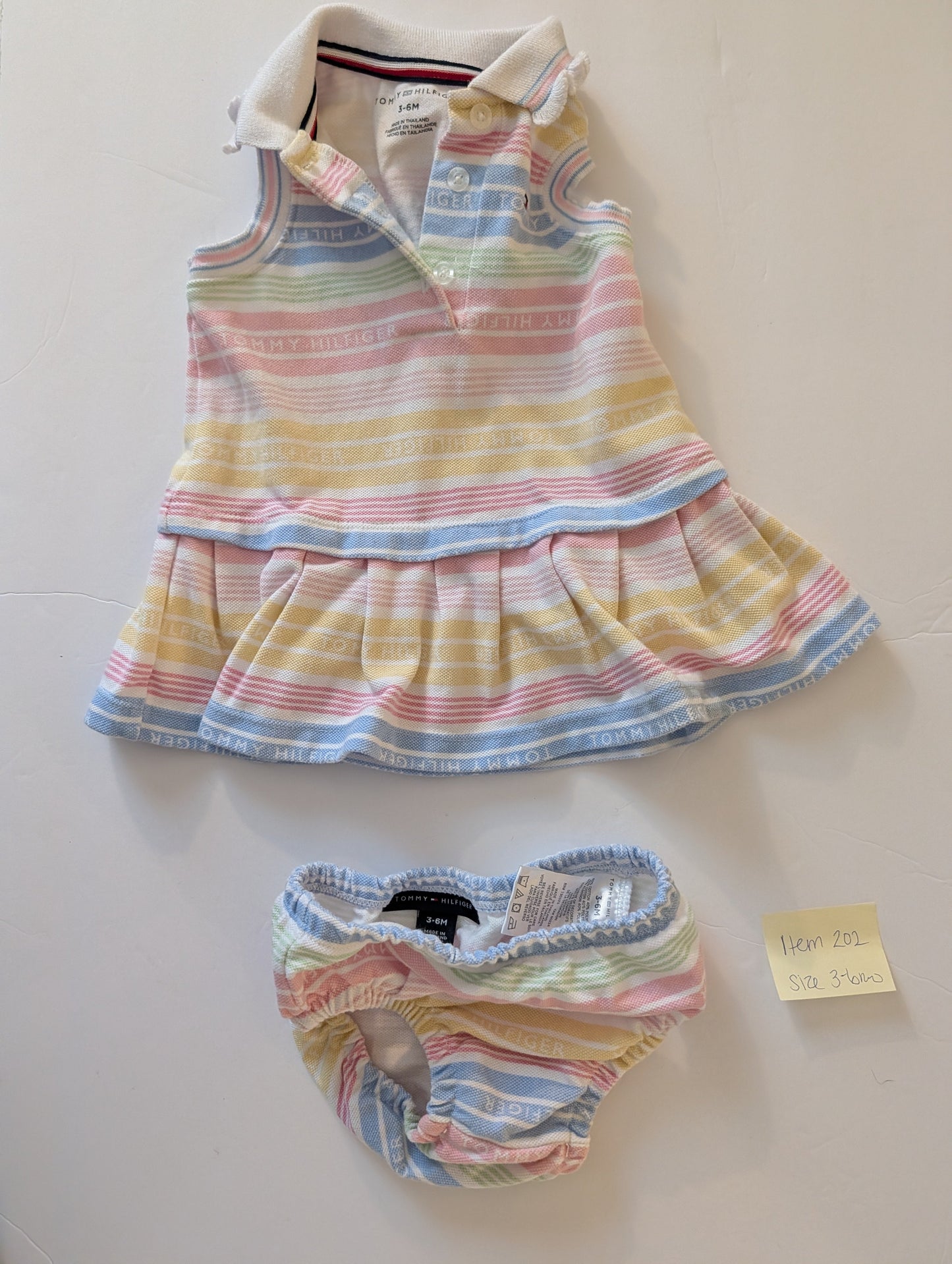 Seller 97, Tommy Hilfiger Pastel Tennis Dress, baby girl, size 3-6mo (item 202)