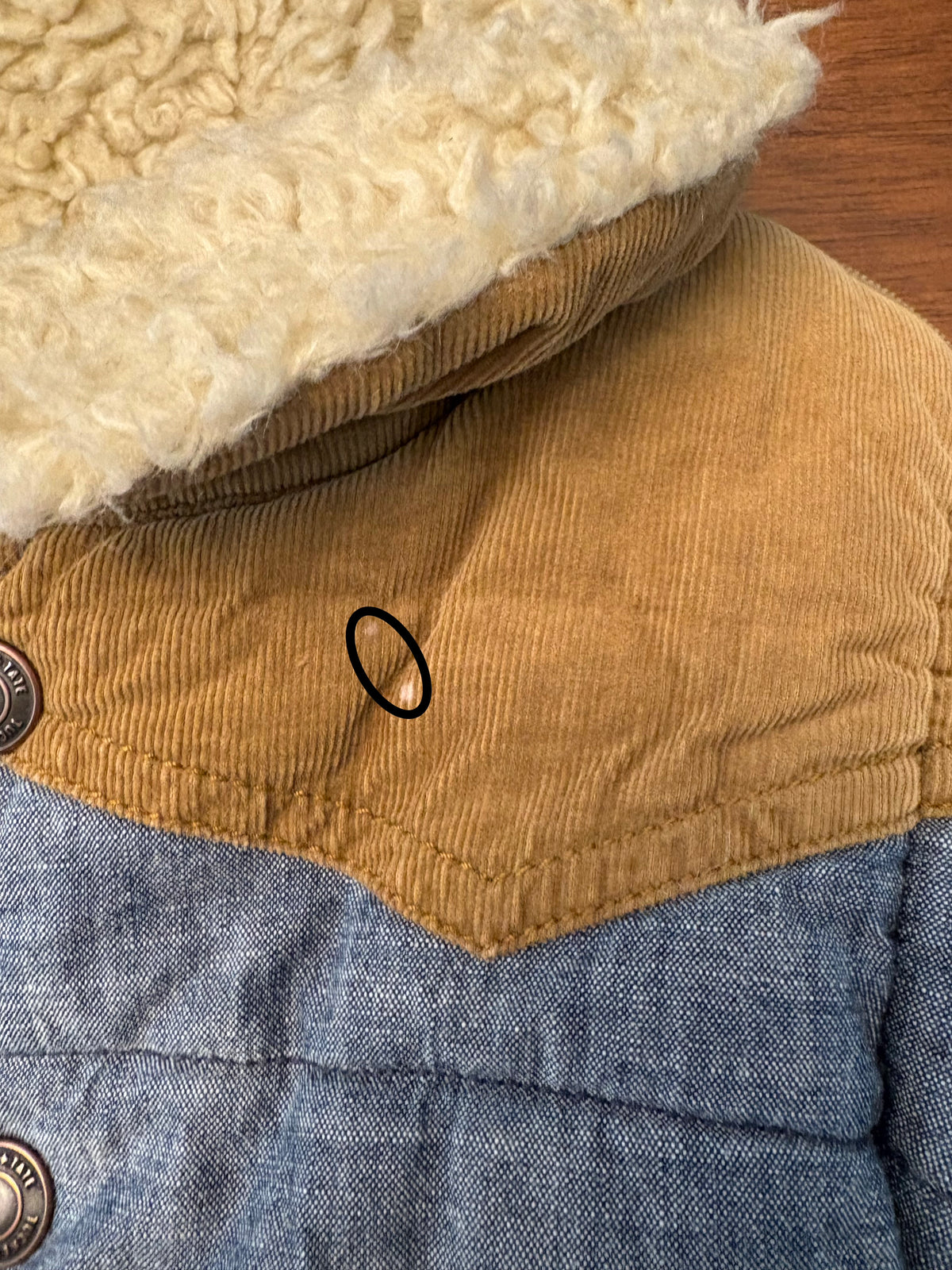 #197 Tucker & Tate Boys Size 3 Blue Denim Sherpa Collar Quilted Vest