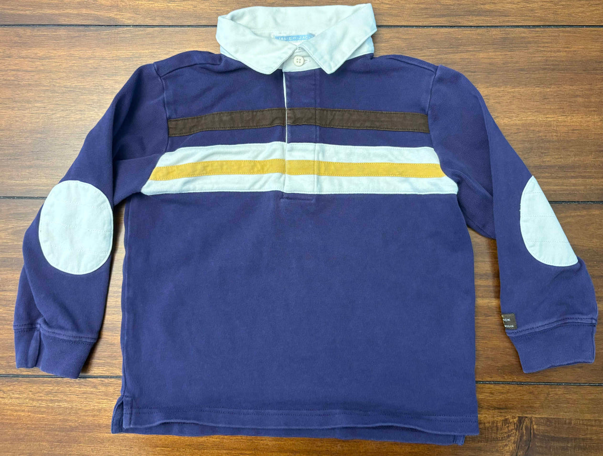 #197 Janie & Jack Boys Size 3 Purple Long Sleeve Rugby Shirt