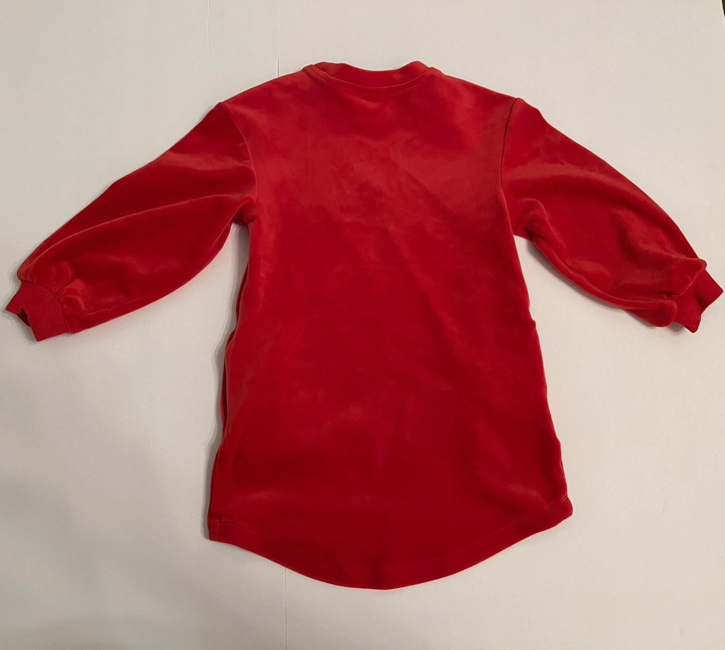#180 Girls Size 90 3T Hanna Andersson Red Velour Dress