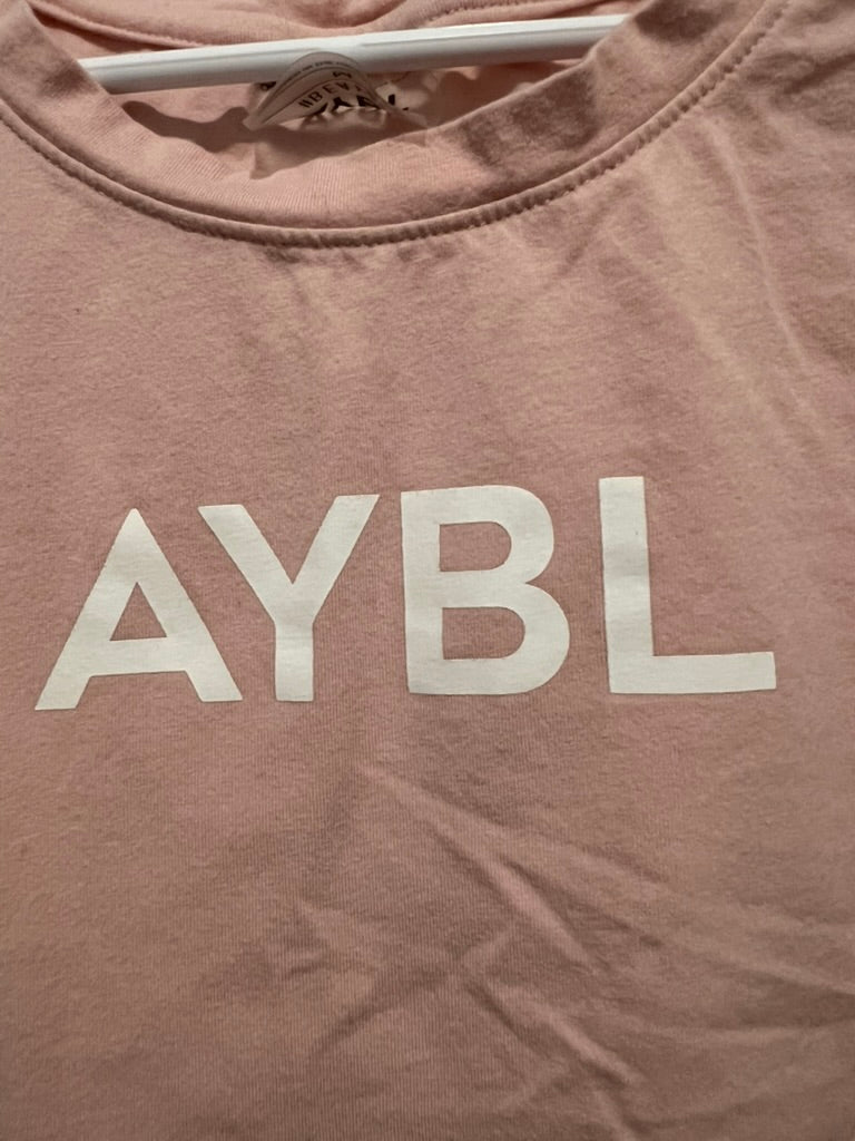 Seller #76 - AYBL Cropped Short Sleeve Shirt Pastel Pink Size Medium Women's Athletic Gym