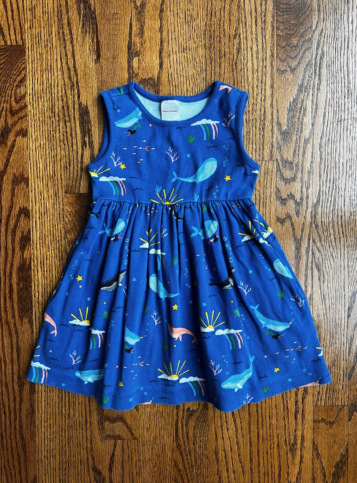 Seller #115 - Hanna Andersson Girls 3T / 90cm Blue Sea Creatures Sun Dress, VGUC