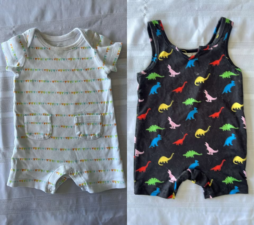 #29 Boys 6-9mo romper bundle set of 2 EUC