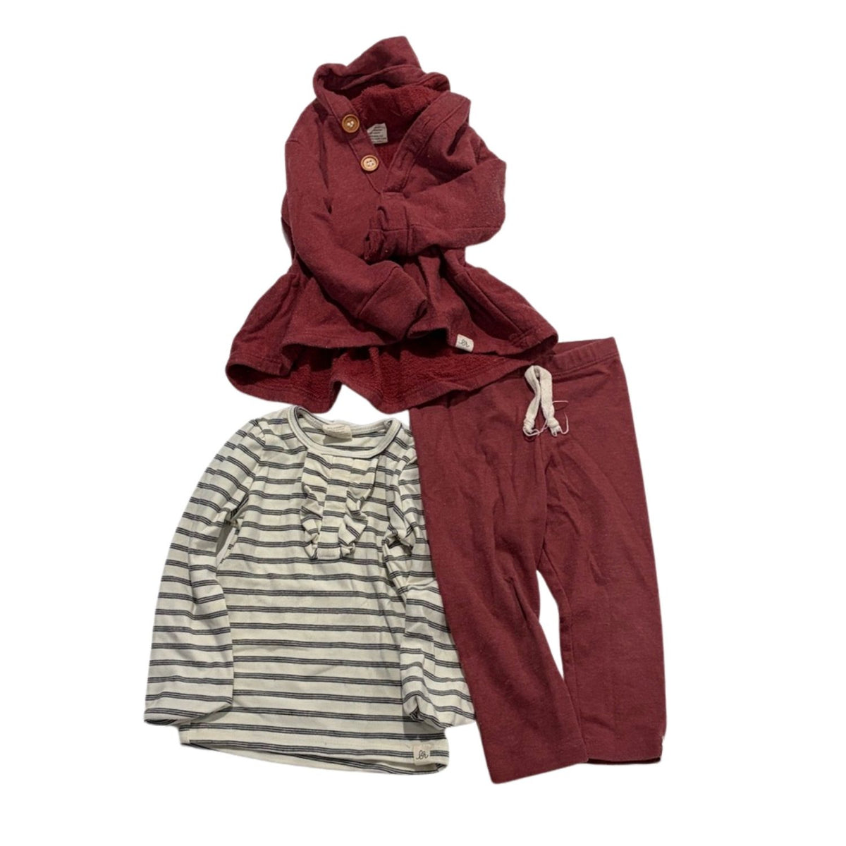 #88 | Girls | 12-18M | Little Road Co. | Maroon Outfit Set
