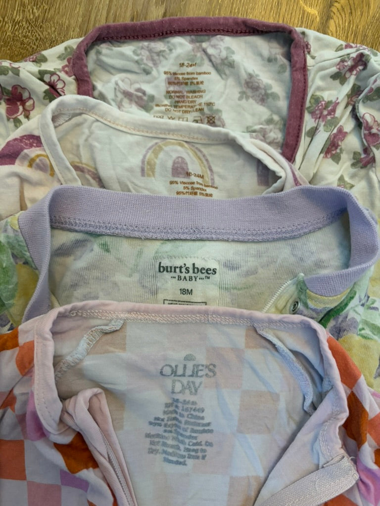 #6 - Girls Feetie Pajamas (pack of 4) - 18 months