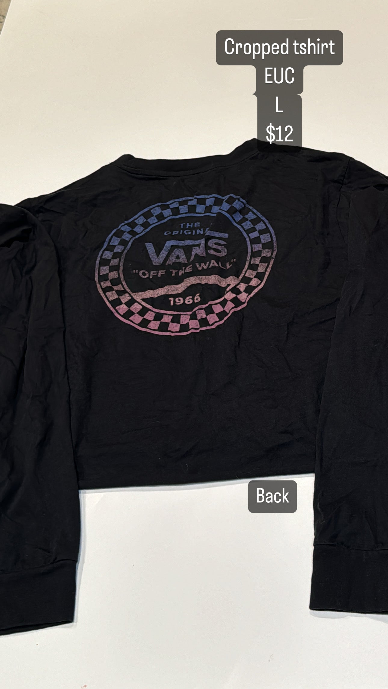 44 Vans Cropped Long Sleeve Shirt L