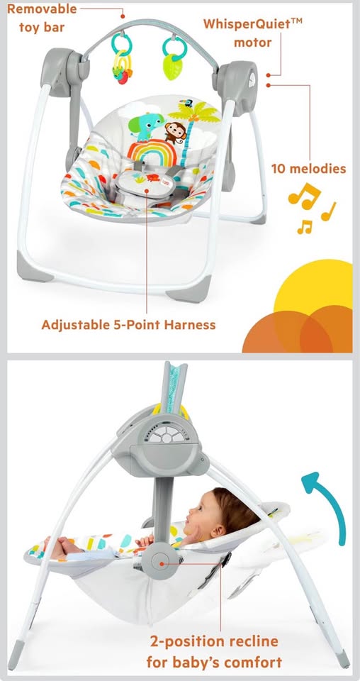 Seller 128 - Bright Starts Playful Paradis Compact Swing - New in Box!