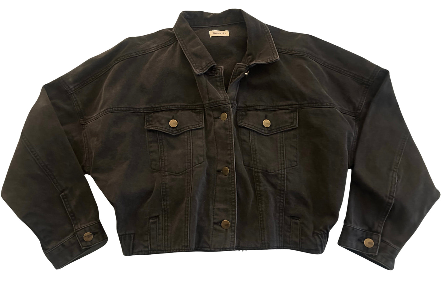 #77 Like New Mono B Jean Jacket, Women’s Large