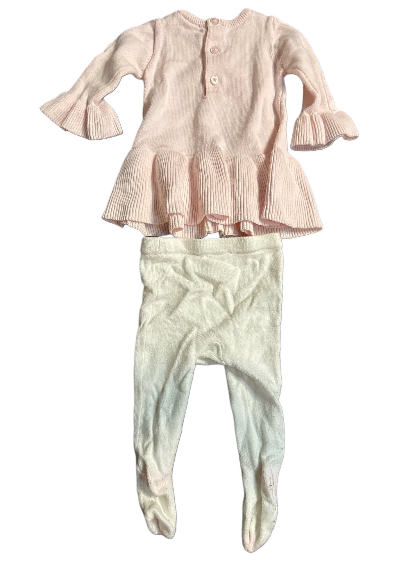 #28 REDUCED Edgehill Collection Baby Girl Sweater Dress and Knitted Tights Size 3M
