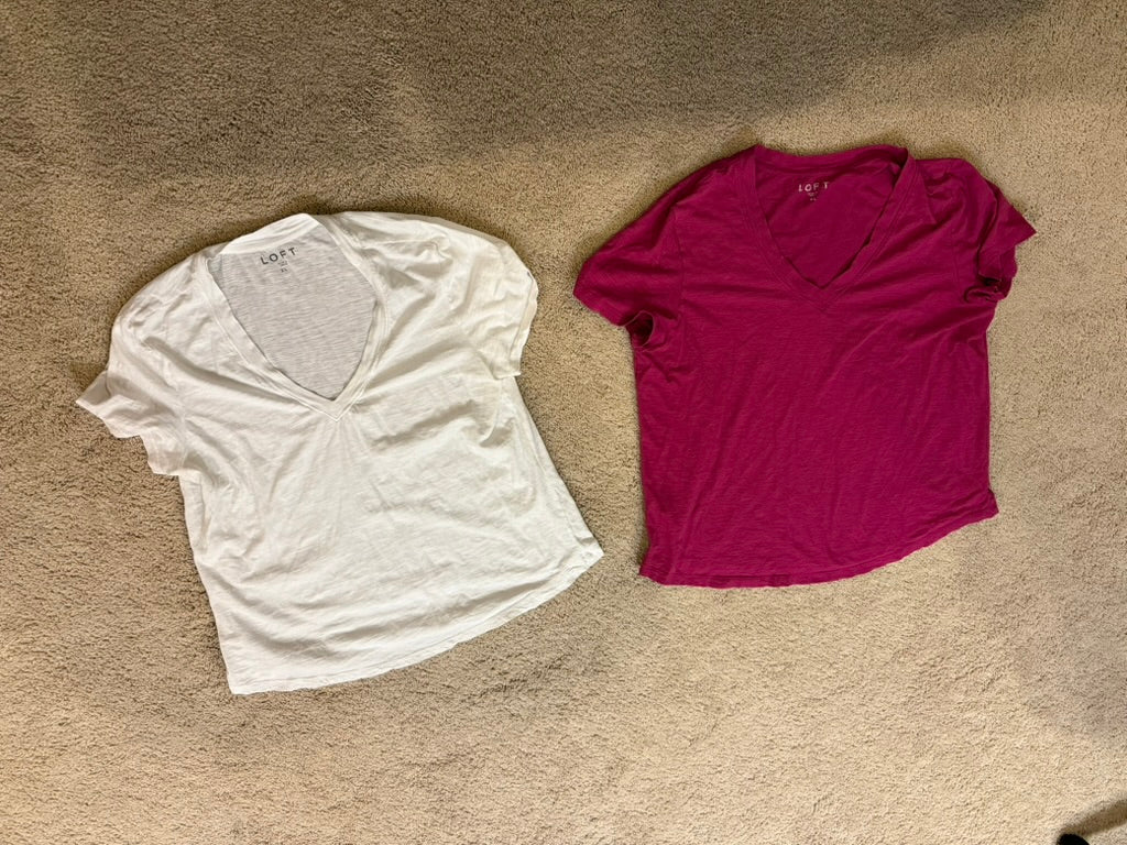 Seller #142 Loft Women's XL t-shirt (2 pack-white & berry)
