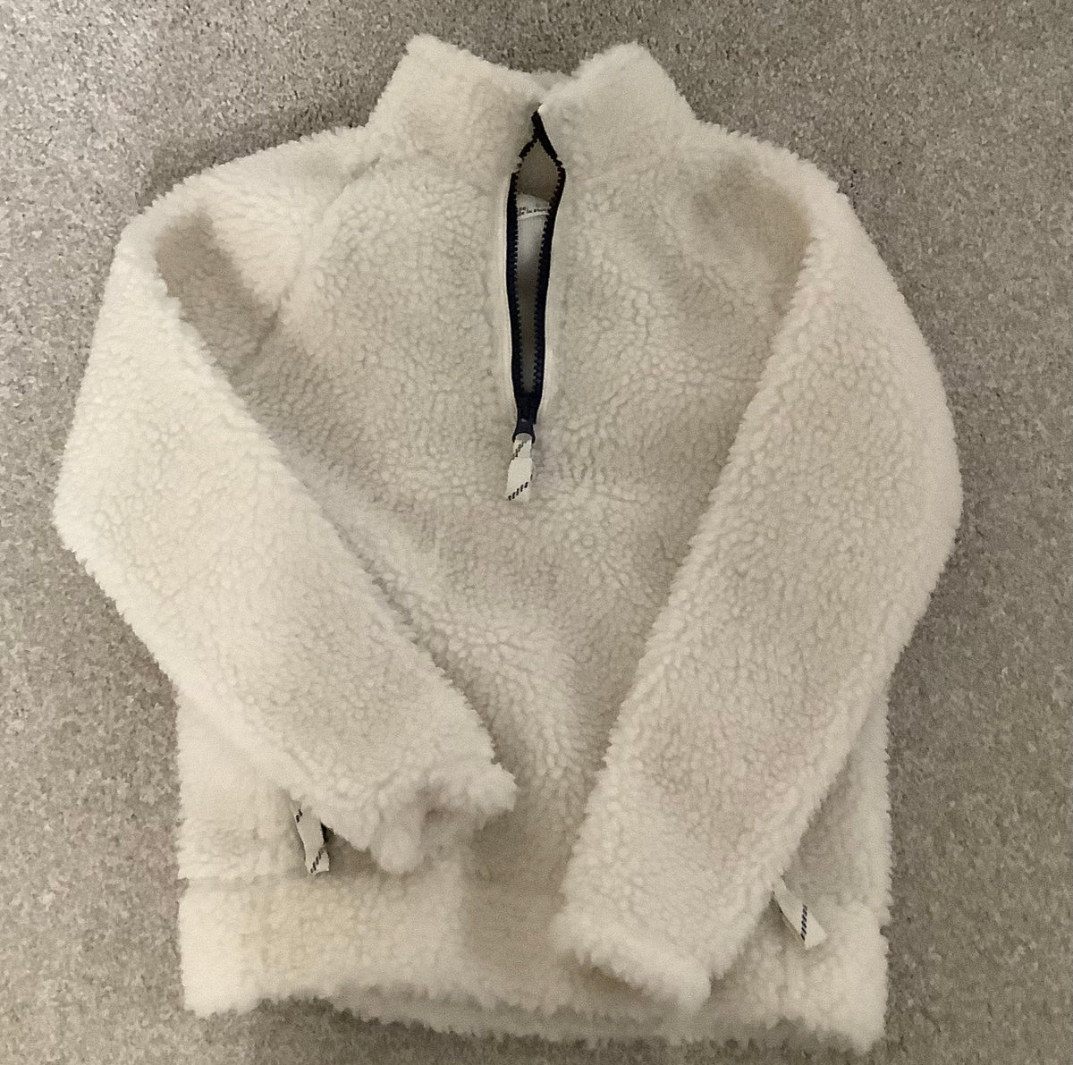 #130 Crewcuts Cream Quarter Zip Fleece Sz 6-7