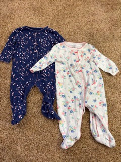 #47 girls 6mo sleepers, carters