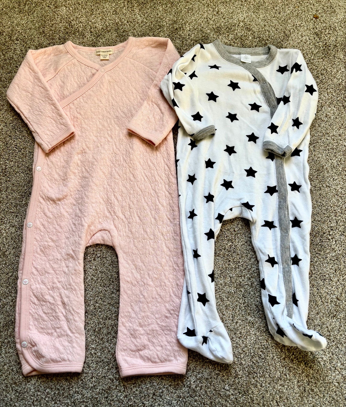 #43 Burts Bees and Nordstrom Sleepers 3 to 6m VGUC- EUC