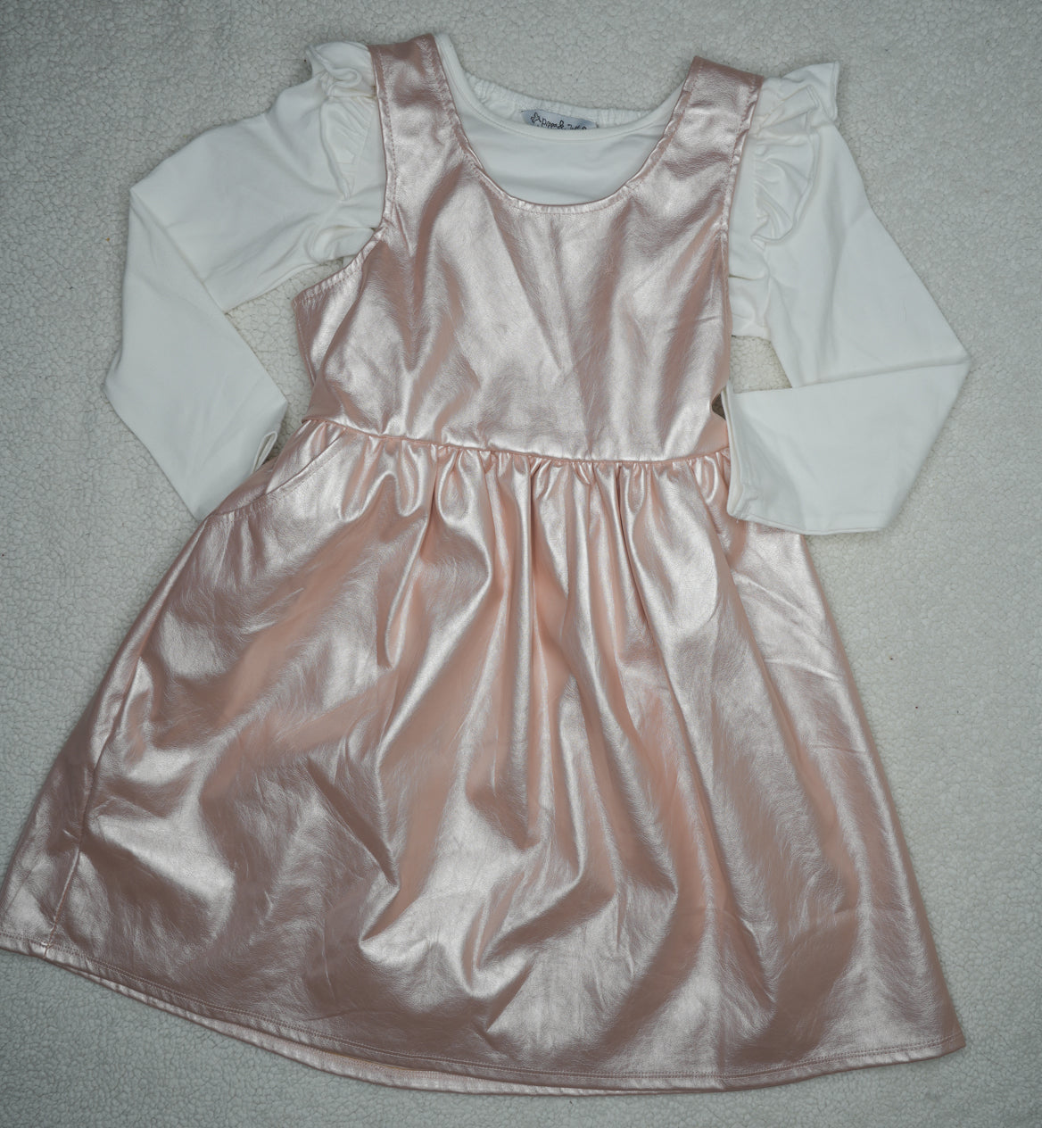 #31 Pippa & Julie Girls' 2-Piece Rose Gold Dress, Size 7