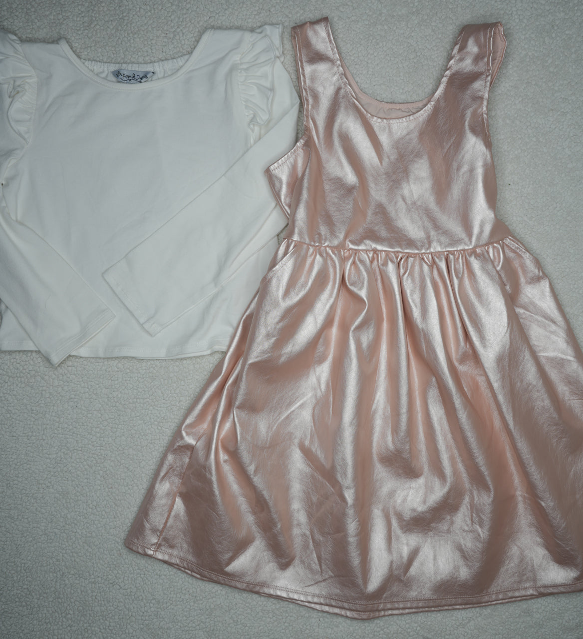#31 Pippa & Julie Girls' 2-Piece Rose Gold Dress, Size 7