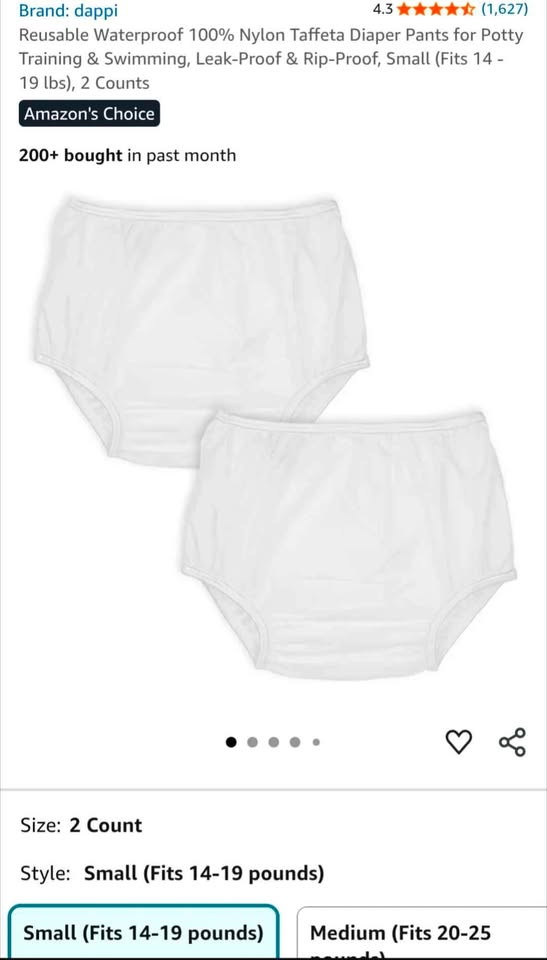 #61 4 Waterproof Underpants/Diaper Covers - 2 small, 2 medium