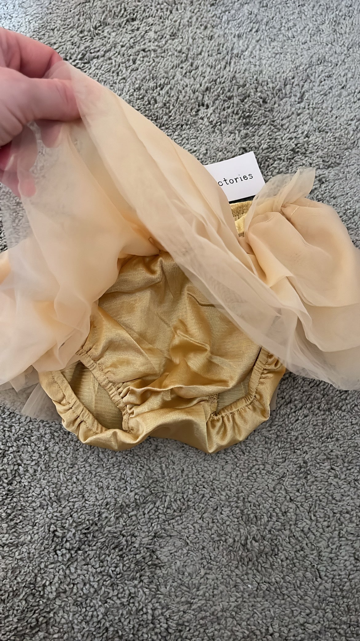 Seller #34 - Tiny Victories 6-9m NWT Gold tulle skirt with attached bloomers