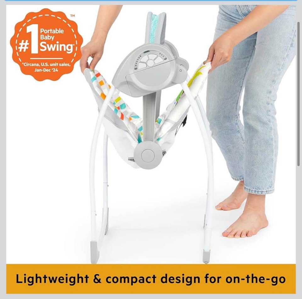 Seller 128 - Bright Starts Playful Paradise Compact Swing - New in Box!