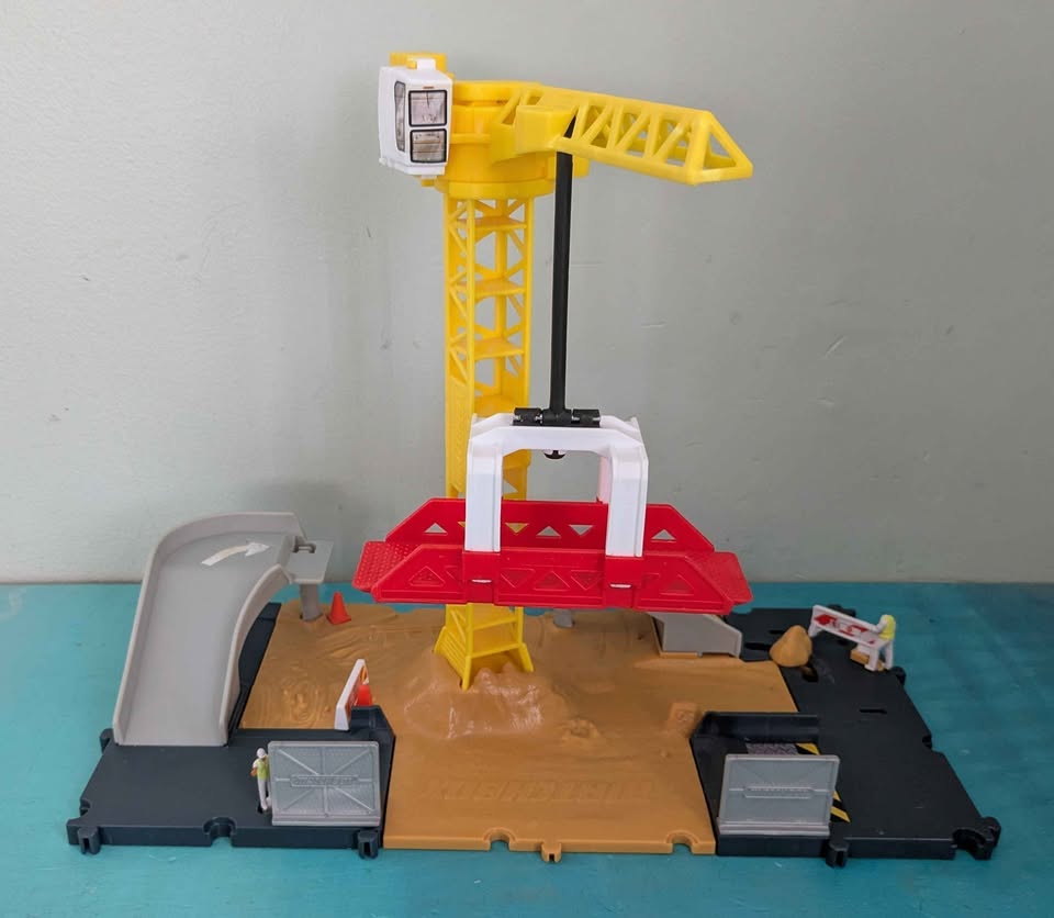 #61 Matchbox Action Drivers Construction Playset, Moving Crane, Car-Activated Features