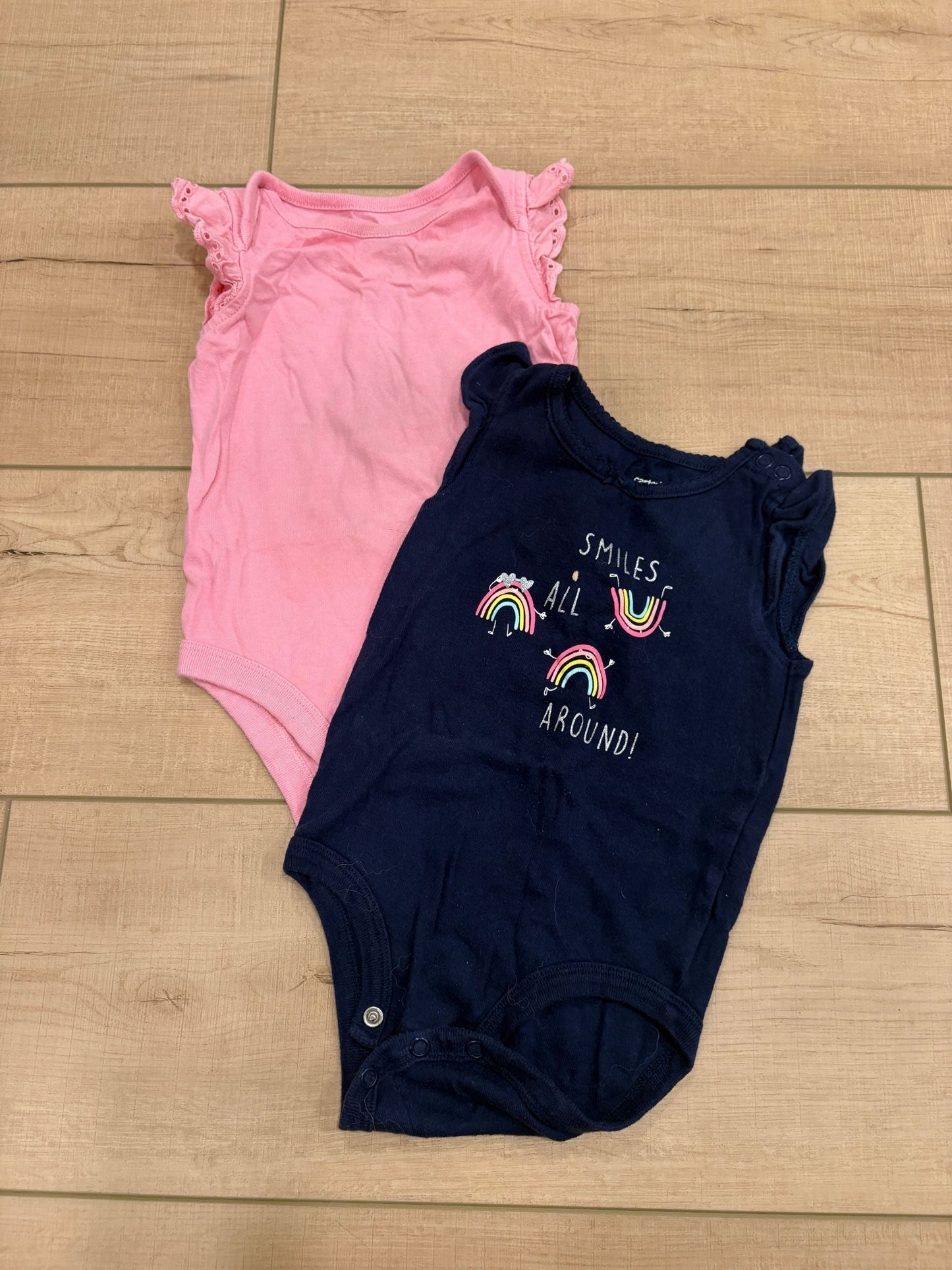#37 REDUCED-9M Girls Carter's Ruffle Sleeve Bodysuit Onesies