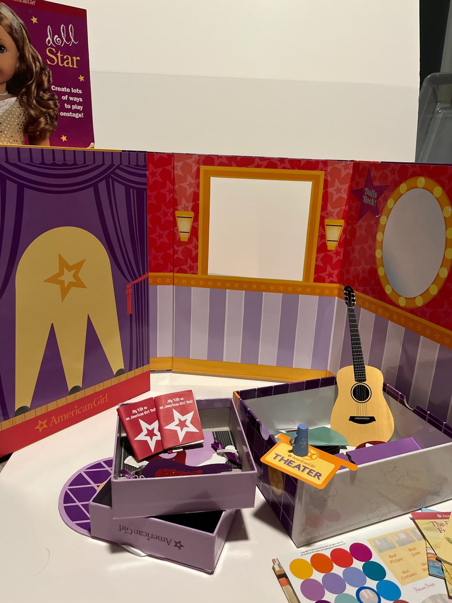 #121 American Girl Doll spotlight stage set theater box set, EUC
