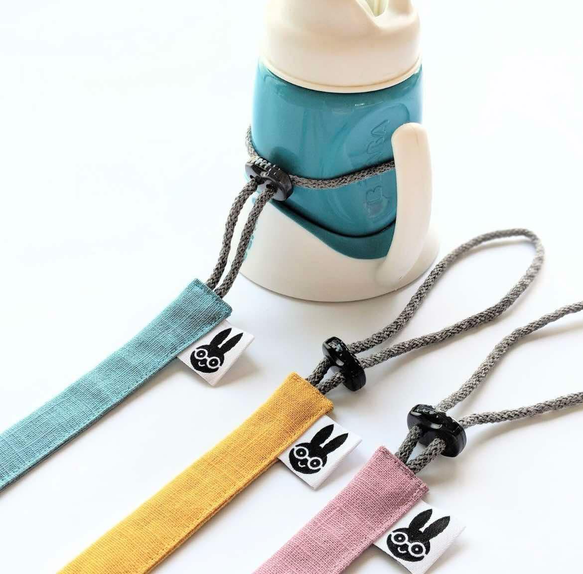 #222 Organic Linen Handmade European Toy and Bottle Straps for Strollers, Car Seats, High Chairs