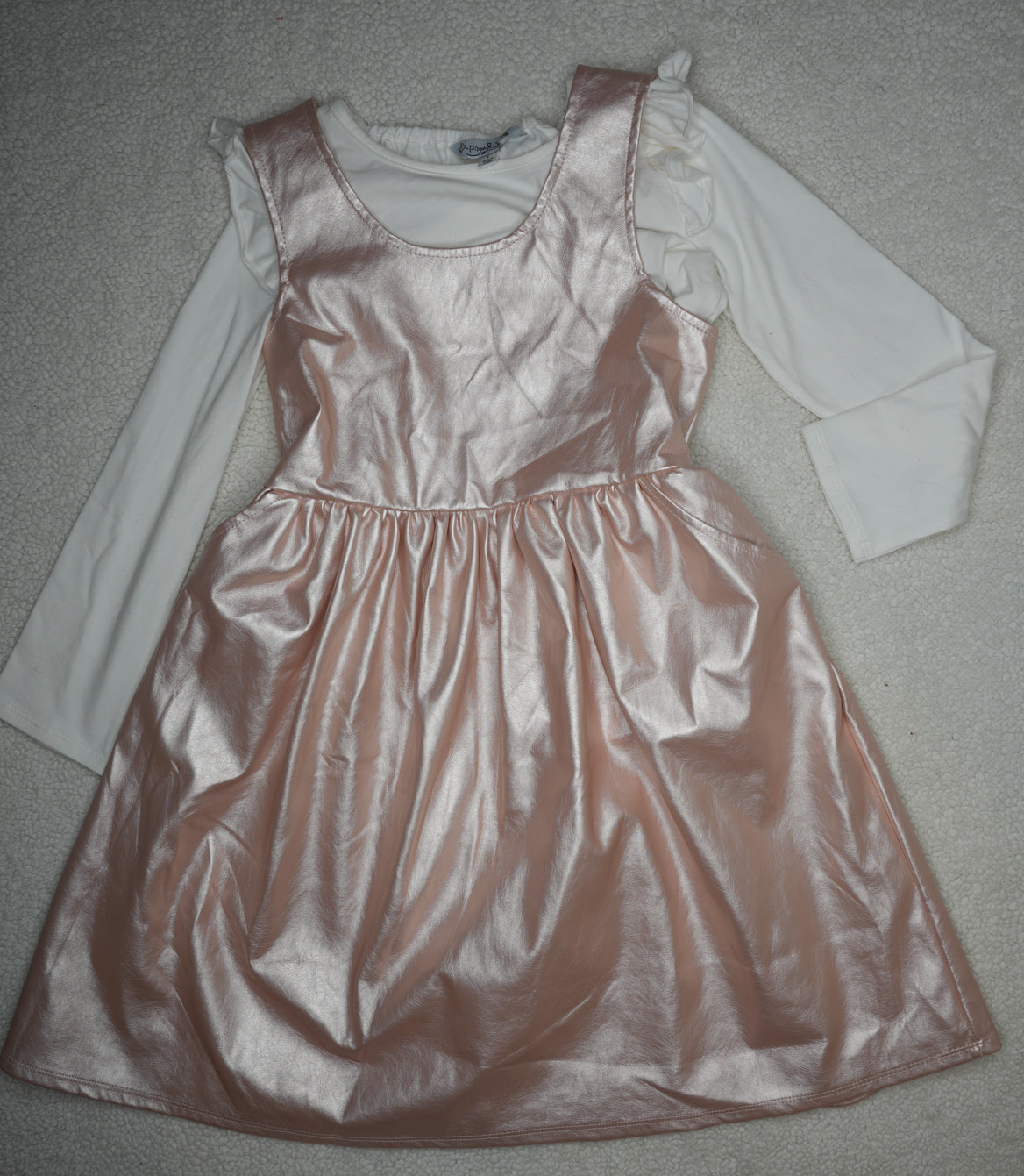 #31 Pippa & Julie Girls' 2-Piece Rose Gold Dress, Size 8