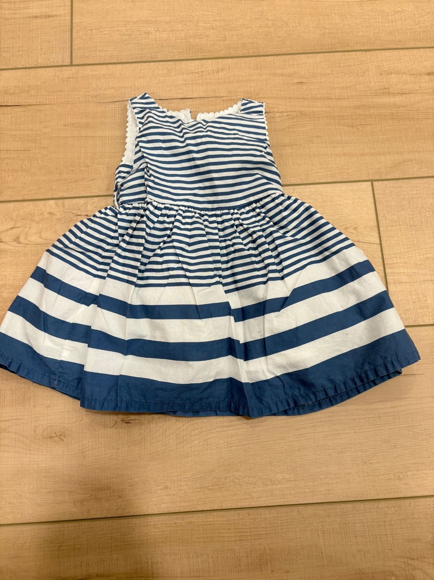 #37 REDUCED-6-9M Girl The Children's Place Blue and White Striped Nice Dress