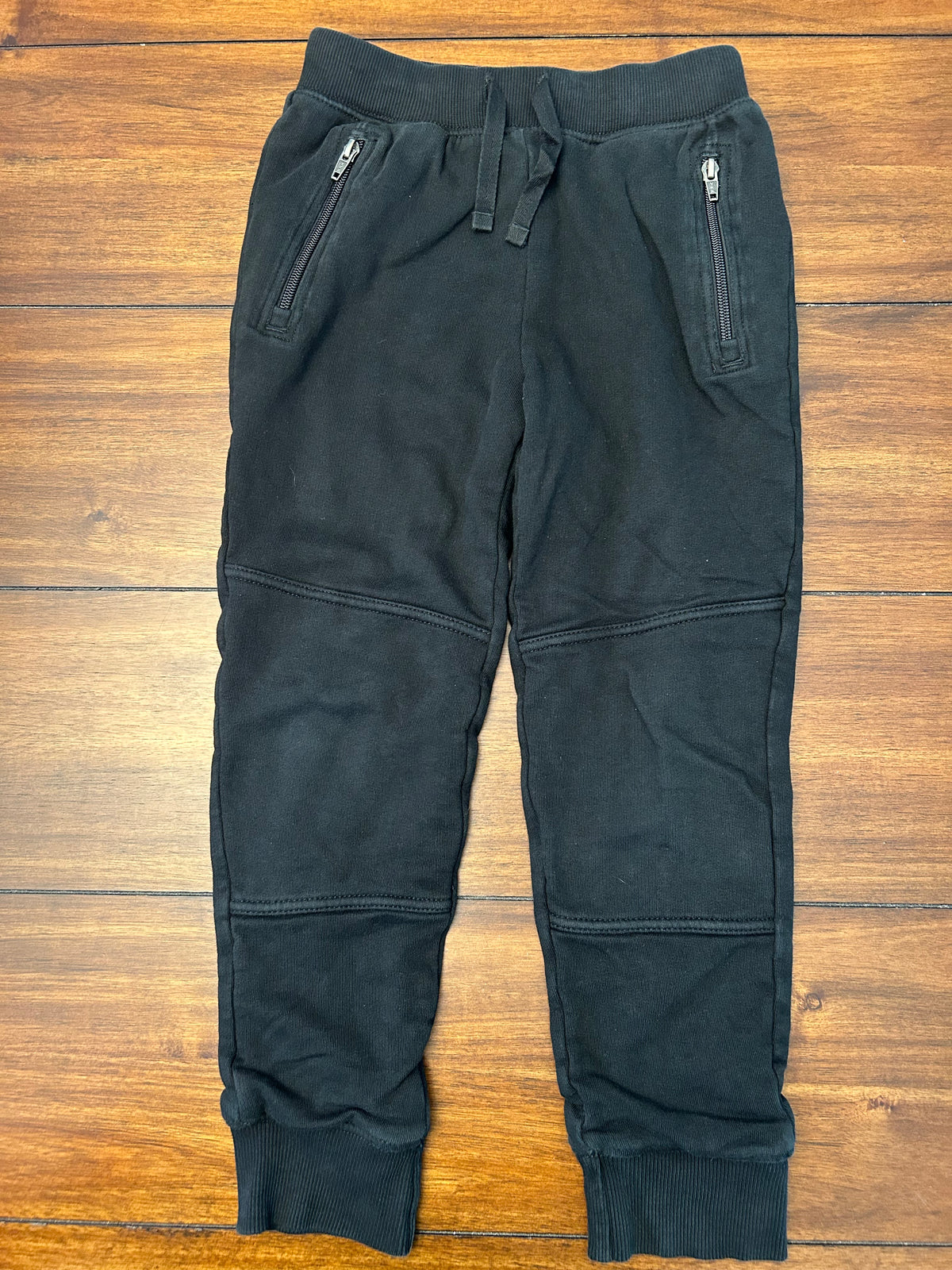 #197 Hanna Andersson Boys Size 6-7 (120) Black Lined Sweatpants SLIM
