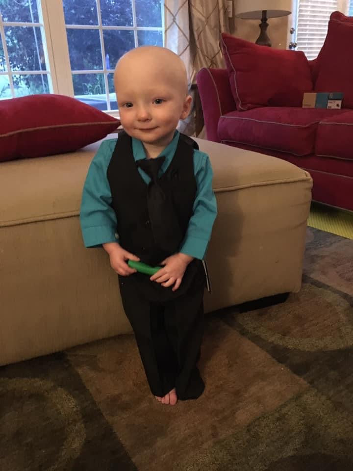 #180 Boys 12M black 4 piece suit NWT