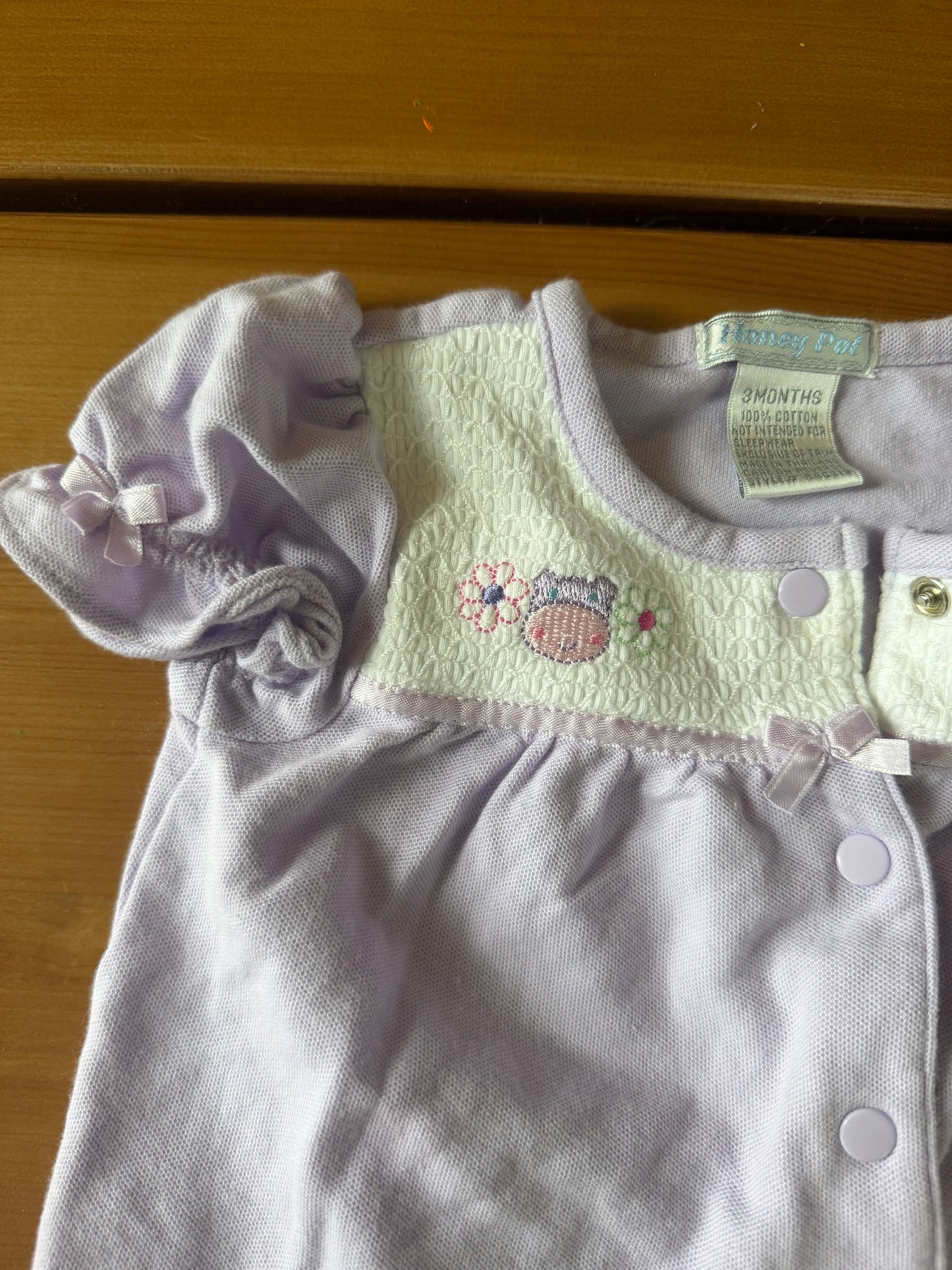 Seller #94 Baby Girl 3-6 Month Boutique Purple Hippo Outfit