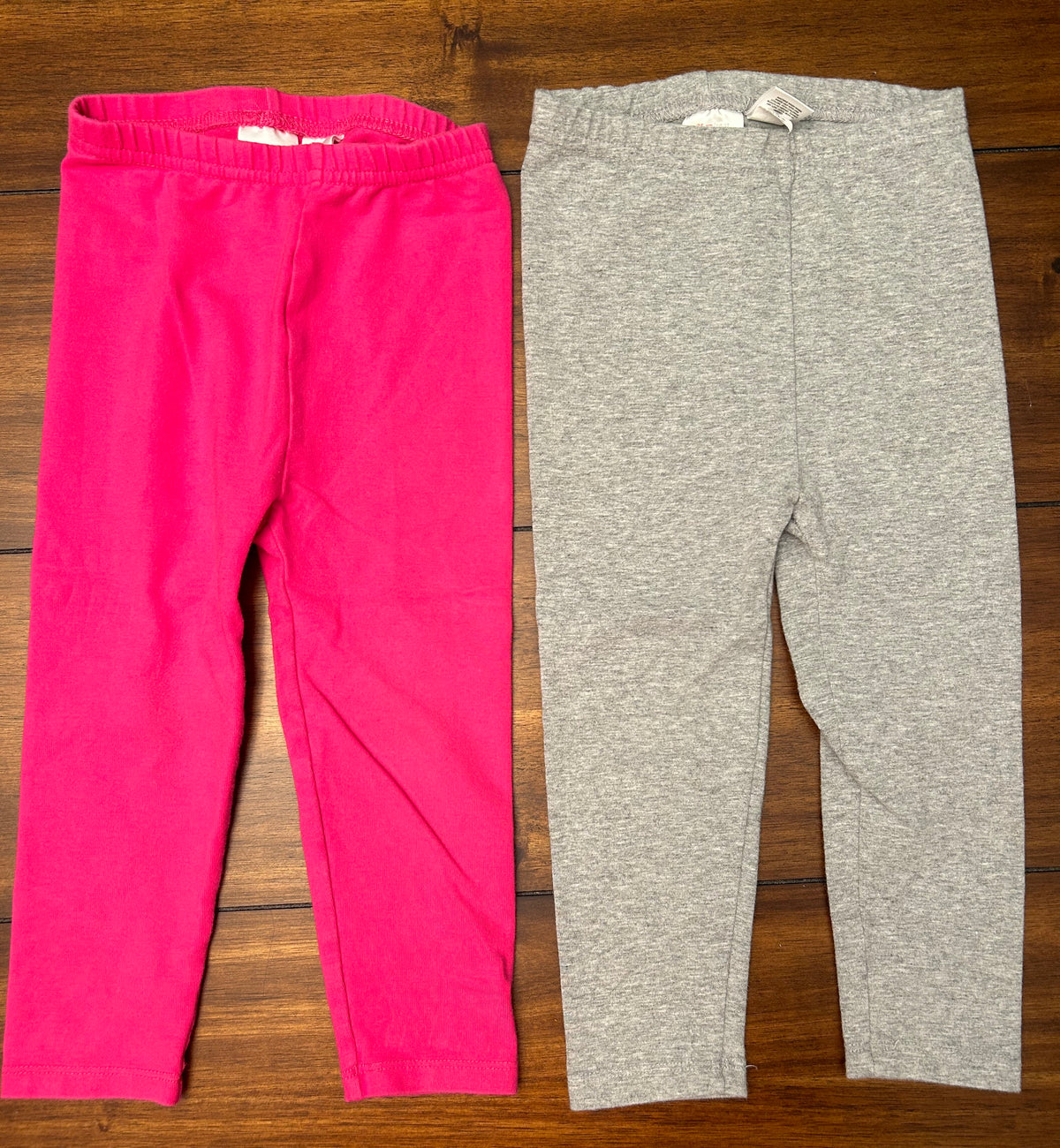 #197 Hanna Andersson Girls Size 2 (85) Gray & Hot Pink Leggings Bundle