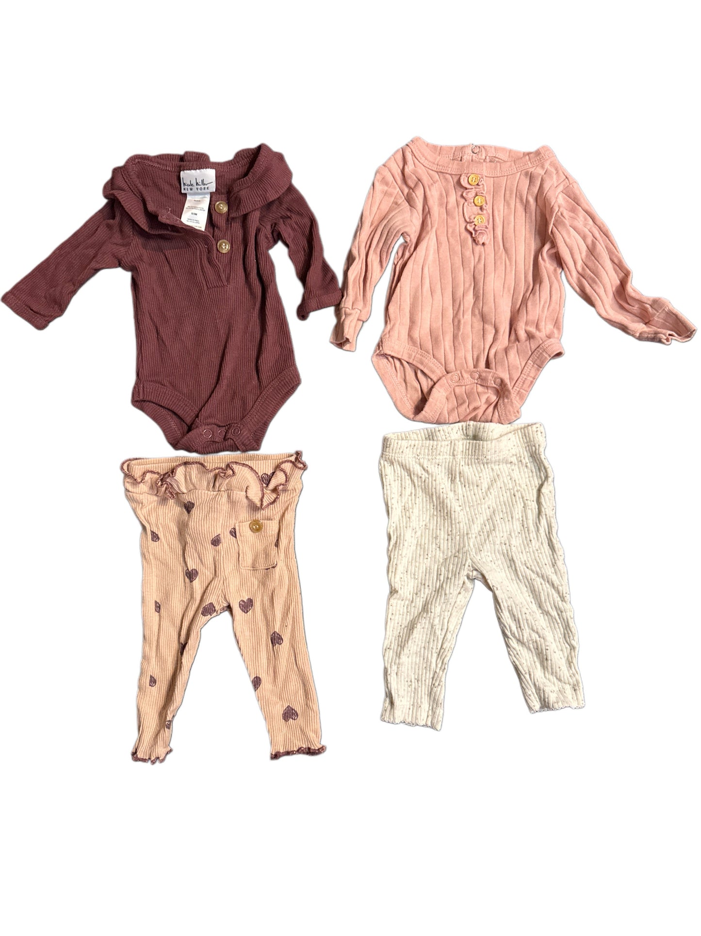 #28 REDUCED Carters Tahari Nicole Miller Infant Girls Ruffled Clothing 4 Piece Bundle Size 3M