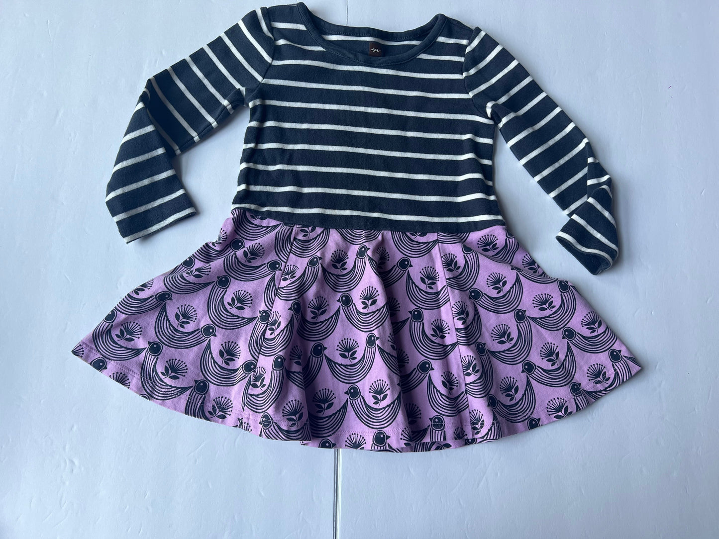 #180 Girls 2T Tea navy and purple dress GUC