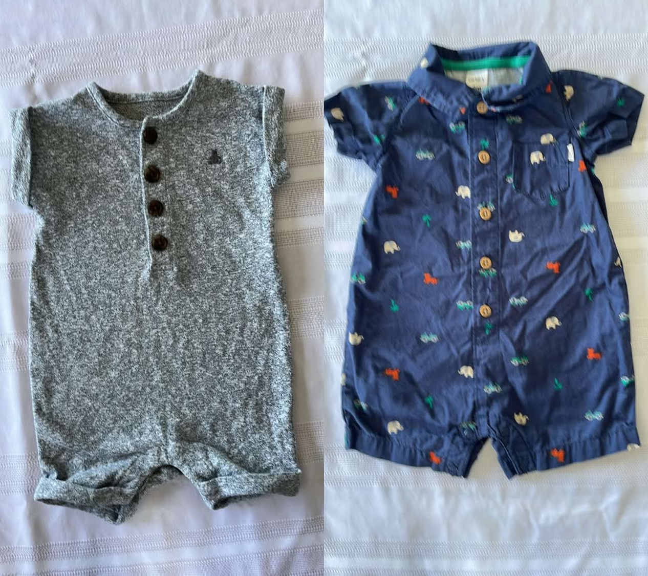#29 Boys 9 mo dressy rompers set of 2 EUC