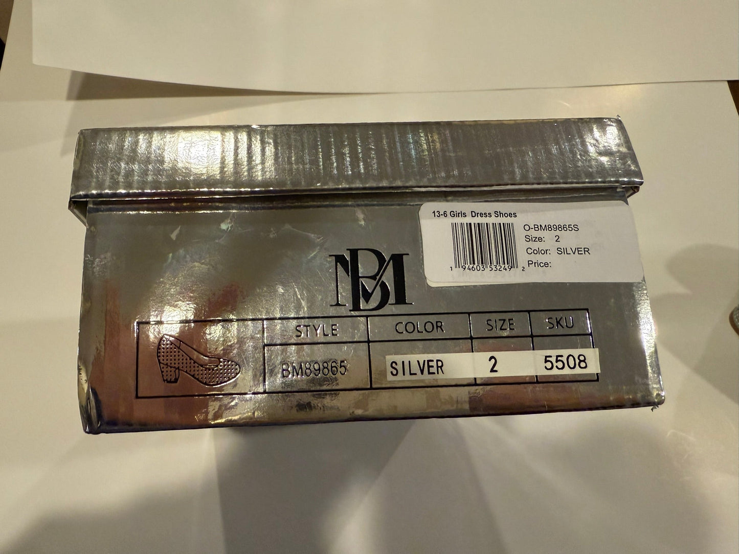 179 "Reduced" Girls Badgley Mischka Silver Sparkley High Heels-Size 2