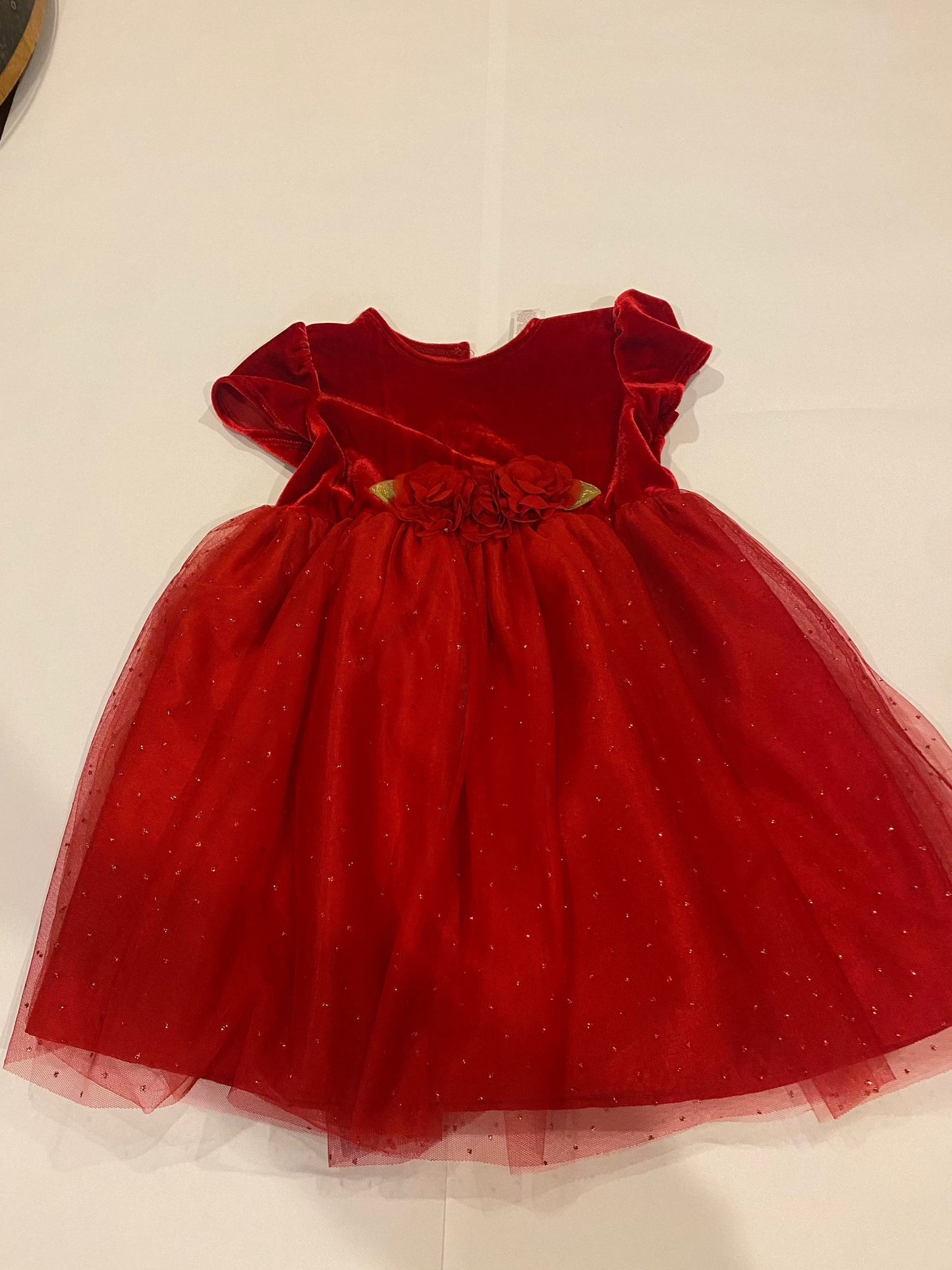 179 George Red Velvet Dress-5T