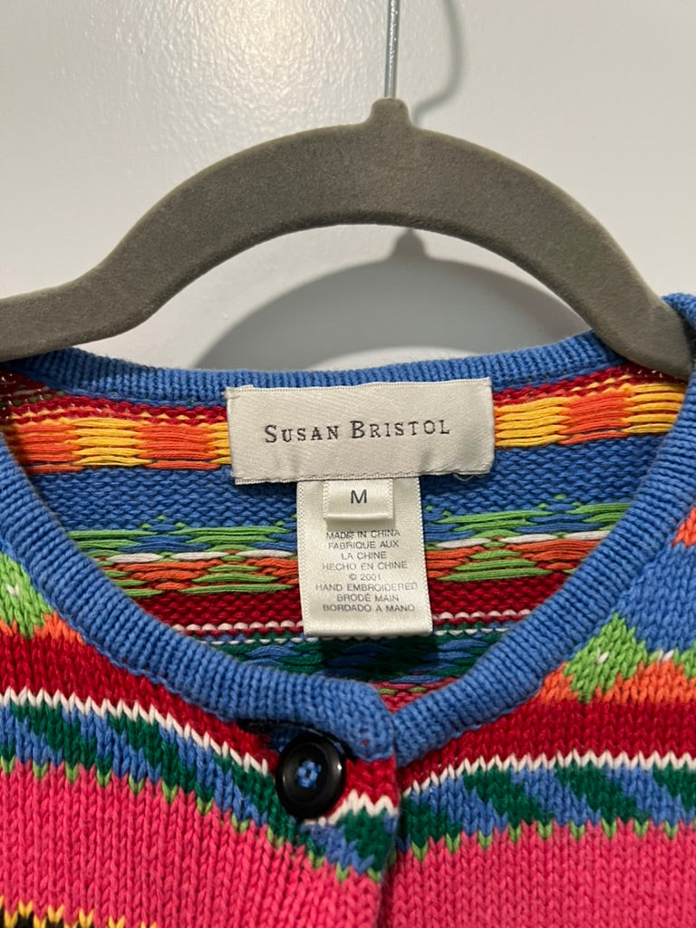 Seller #76 - Vintage Susan Bristol Cardigan Sweater Animals Safari Women Size Medium