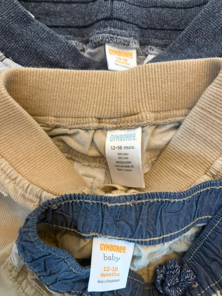 #6 - Gymboree Boys Khaki and Corduroy Pants (3 pairs) - 12-18 months